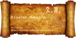 Kindler Mabella névjegykártya